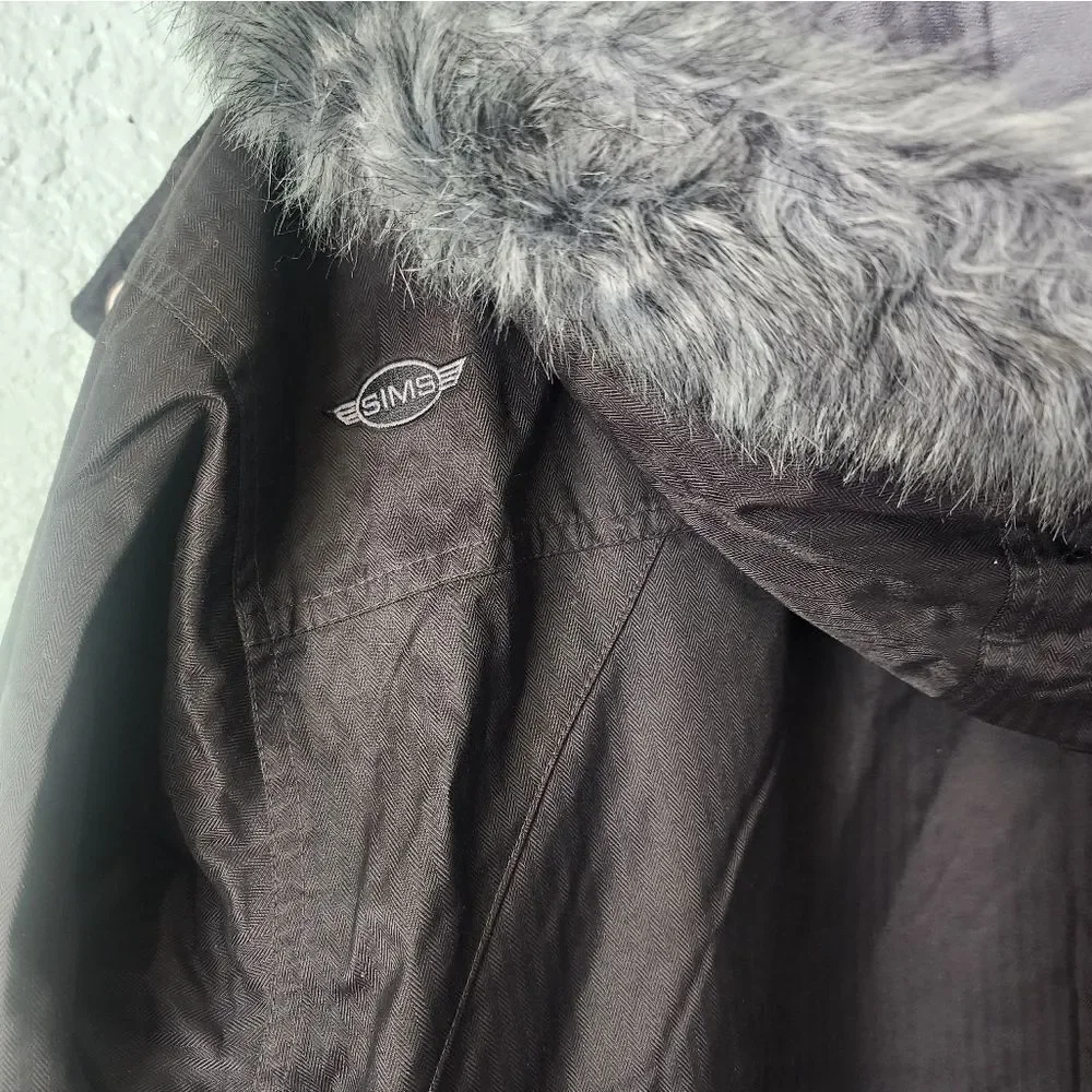 SIMS Snowboarding Black Jacket with Fur Hood